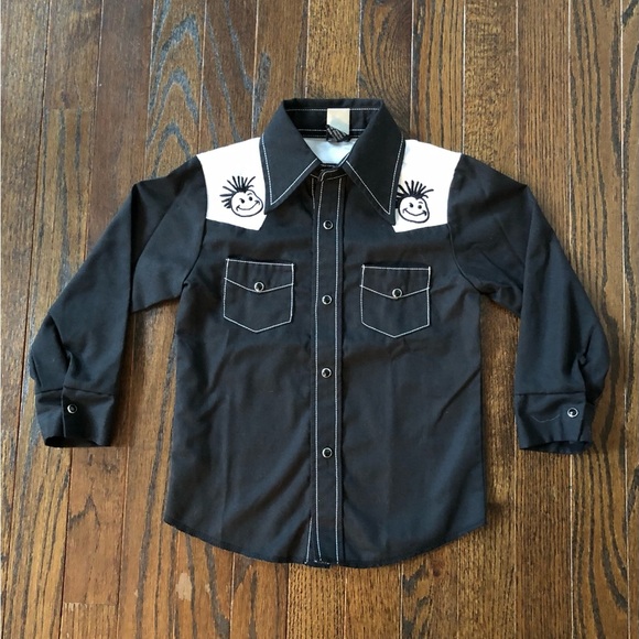 Knuckleheads Other - Original Knuckleheads Boys 4 Black Long-Sleeved Pointed Collared Shirt - EUC!